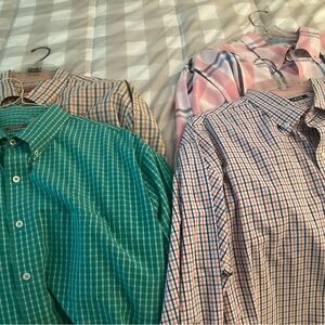 4 Men’s Izod Long Sleeve Casual Button Down Shirts.